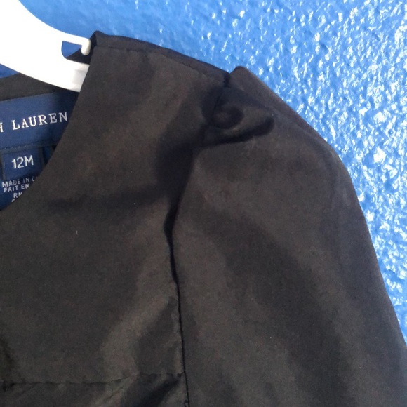 Ralph Lauren Infant Blouse. Black with Front Bow/Ruffle Design. Size 12 Months. - Picture 5 of 13